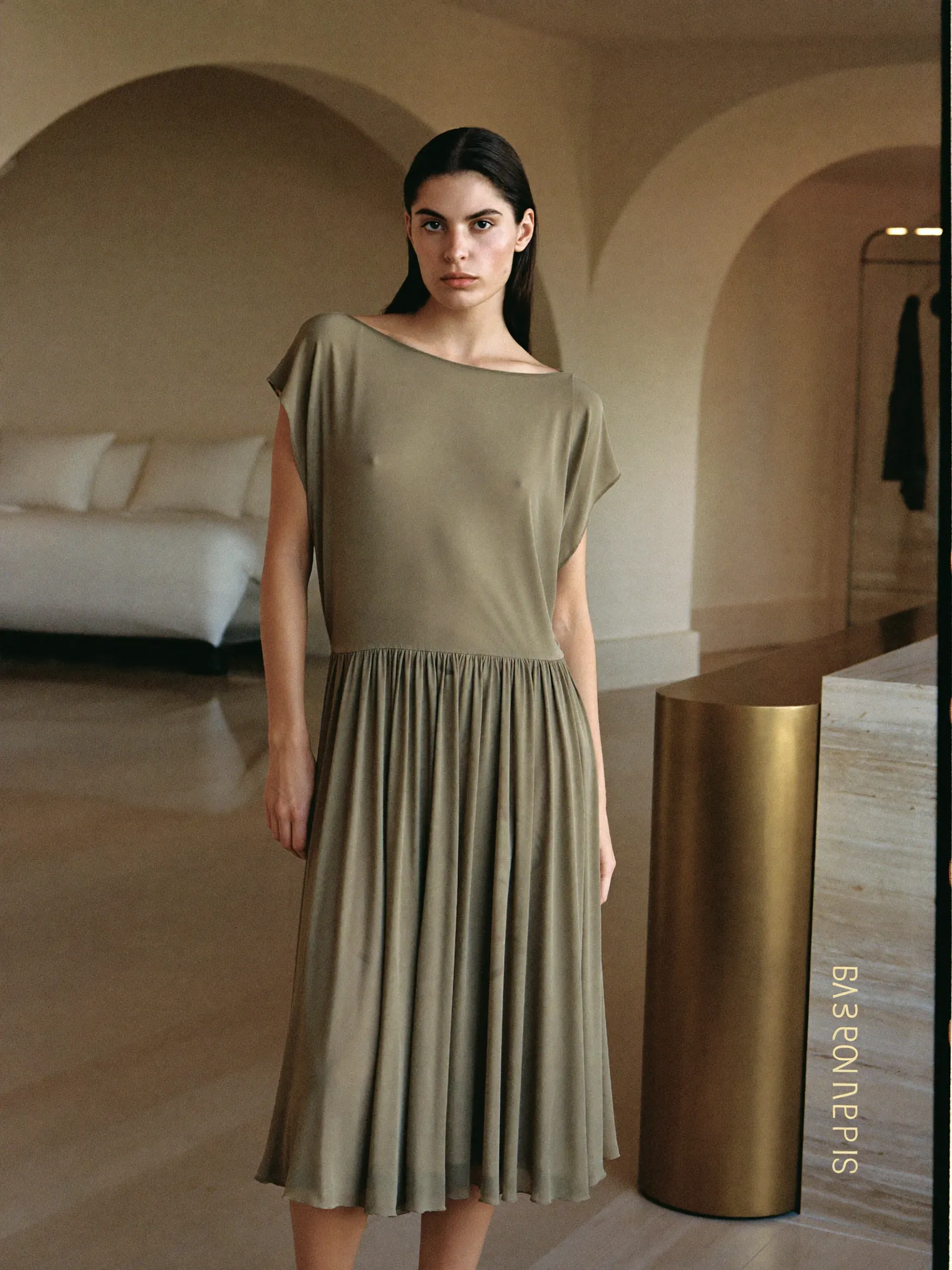 Vestido Oliva de Gasa